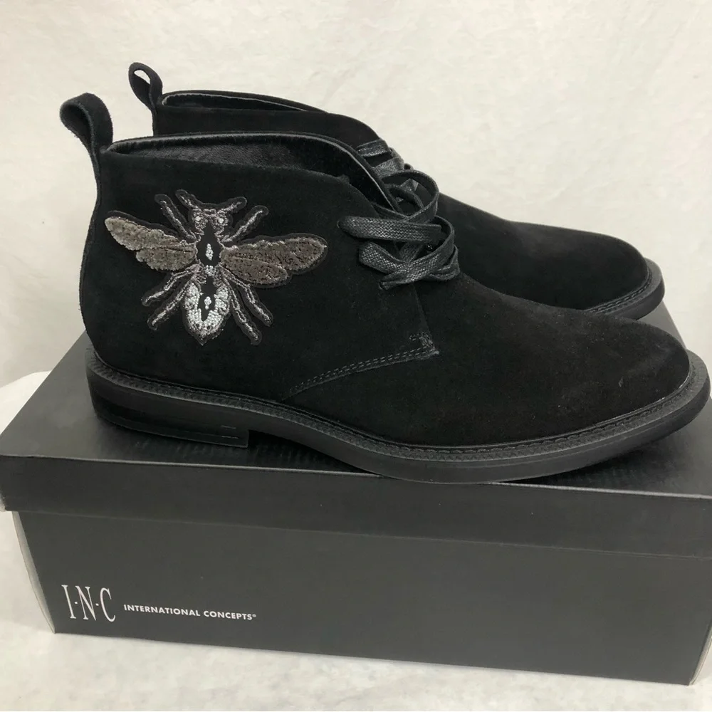 NEW INC International Concepts Mens Darius Patch Chukkas Boots, Size 11, Black